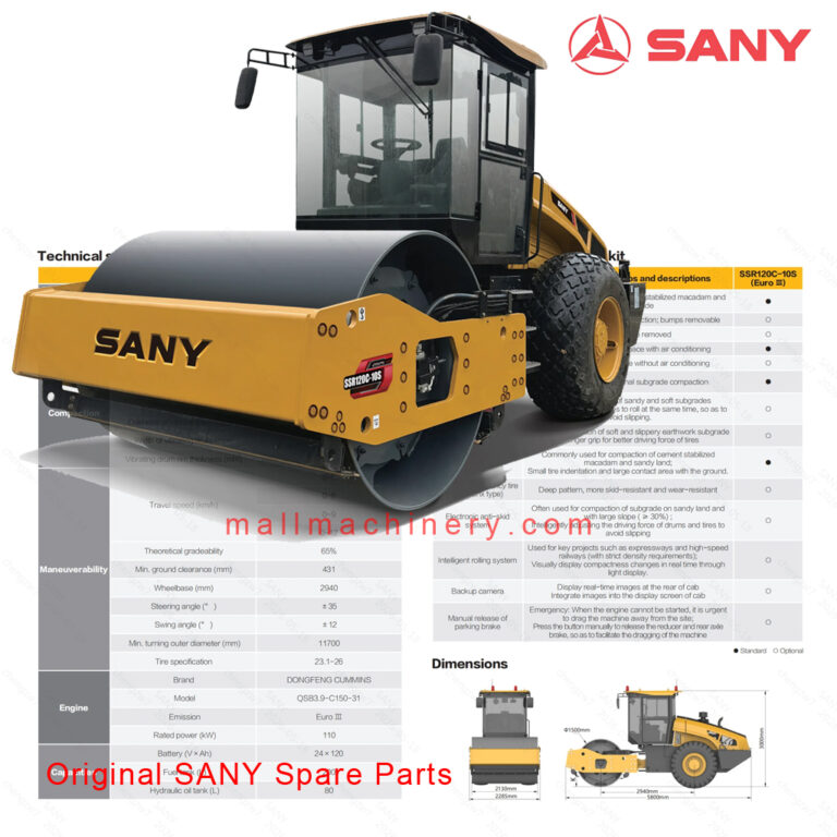 One-Stop Supply of Full Range SANY Construction Machinery Complete Machines & Genuine Original Spare Parts